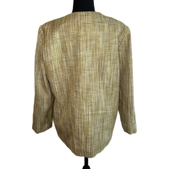 Alfred Dunner Women’s Brown and Tan Woven Jacket, Size 14, Pre-owned - Picture 2 of 6